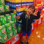 my little jakey, next to the biggest stack of Milo.